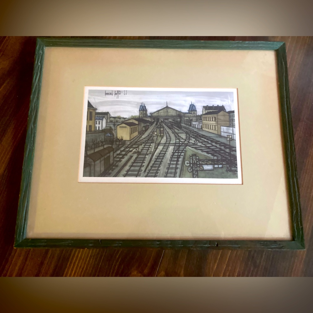 Mid-century Bernard Buffet original framed print “Le Garre”